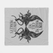 Laat me niet mijn gevleugelde apen™ bellen fleece deken (Voorkant (Horizontaal))