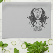 Laat me niet mijn gevleugelde apen™ bellen theedoek (Gevouwen)