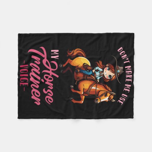 Laat me niet mijn paard trainer stem gebruiken in  fleece deken (Voorkant (Horizontaal))