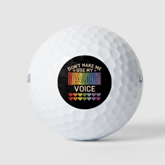 Laat me niet papa stem gebruiken Gay Rainbow Pride Golfballen (Voorkant)