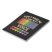 Laat me niet papa stem gebruiken Gay Rainbow Pride Notitieblok (Linkerzijde)