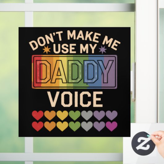 Laat me niet papa stem gebruiken Gay Rainbow Pride Raamsticker (Huis)
