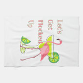 Laat me omhoog Flamingo krijgen Theedoek (Horizontaal)