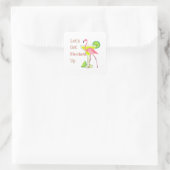 Laat me omhoog Flamingo krijgen Vierkante Sticker (Tas)