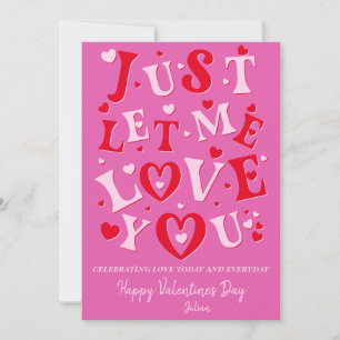 Laat me van je houden Roze harten Valentijnsdag Feestdagenkaart