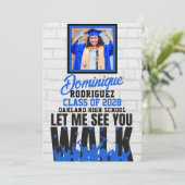 Laat me zien dat je LOOPT | Grappige blauwe foto a Kaart (Staand voorkant)