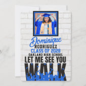 Laat me zien dat je LOOPT | Grappige blauwe fotogr Kaart (Voorkant)