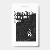Laat me zweven in mijn eigen ruimte badge (Achterkant)