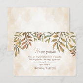 Laat medeleven met dank aan uw kaart (Voorkant / Achterkant)