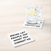 Laat mensen nooit Onderzetter van papier zeggen (Insitu)