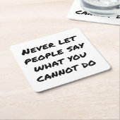 Laat mensen nooit Onderzetter van papier zeggen (Schuin)