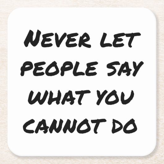 Laat mensen nooit Onderzetter van papier zeggen (Voorkant)