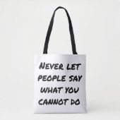 Laat mensen nooit schouder-Canvas tas zeggen (Voorkant)