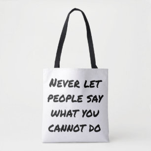 Laat mensen nooit schouder-Canvas tas zeggen