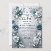 Laat metaal glam glanzend hoogwaardig zilver bruil kaart (Voorkant)