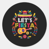 Laat Mexicaanse Fiesta Cinco De Mayo Partij Kleurr Ronde Sticker (Voorkant)