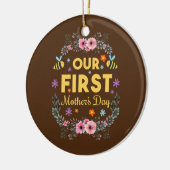 Laat mijn eerste Moederdag mama horen. Keramisch Ornament (Links)