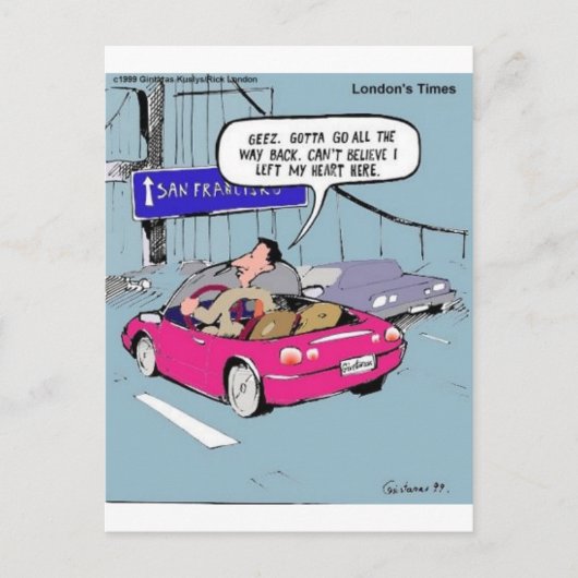 Laat Mijn Hart In San Francisco Grappige Cadeaus & Briefkaart (Voorkant)