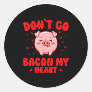 Laat mijn hart niet achterwege leuke varkens valen ronde sticker