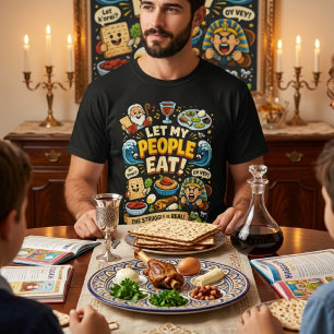 Laat mijn mensen een grappige Pasen Seder eten Gra T-shirt