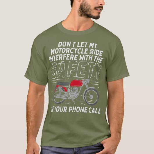 Laat mijn Motorfiets Rde Interfree Funny Gift. T-shirt (Voorkant)