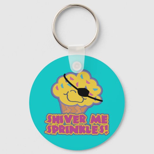 Laat Mijn Sprinkles Piraat Cupcake Rillen Sleutelhanger (Voorkant)