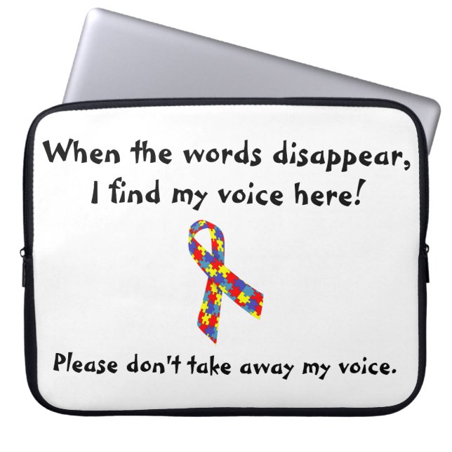 Laat mijn stem niet weg Autisme Laptop Sleeve (Voorkant)