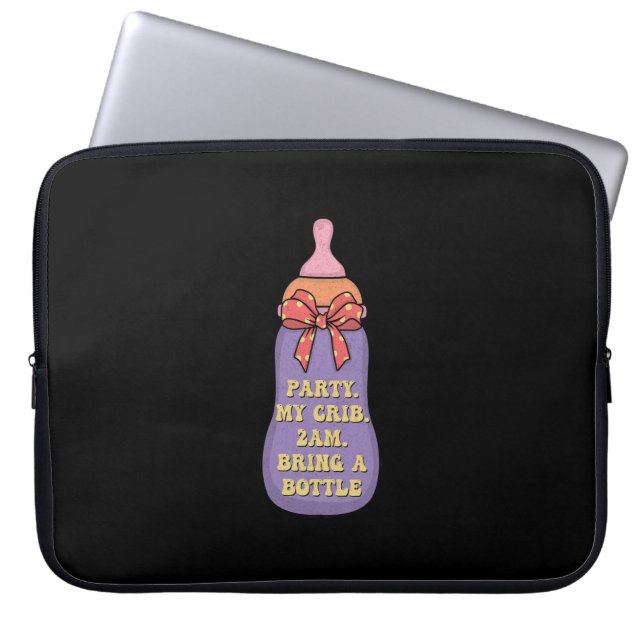 Laat mijn wieg 2am een fles meenemen laptop sleeve (Voorkant)