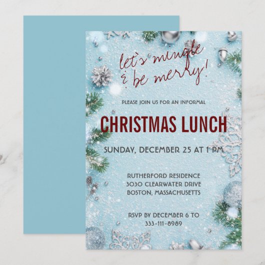 Laat Mingle en Wees vrolijk kerstfeest Kaart (Voorkant / Achterkant)