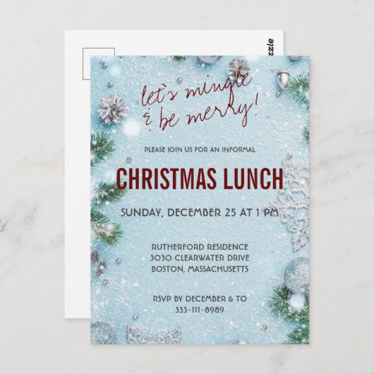 Laat Mingle en Wees vrolijk kerstfeest uitnodigen Briefkaart (Voorkant / Achterkant)