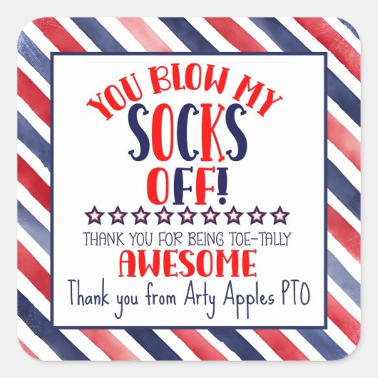 Laat m'n sokken los. Dank je dat je 't niet hebt g Vierkante Sticker (Voorkant)