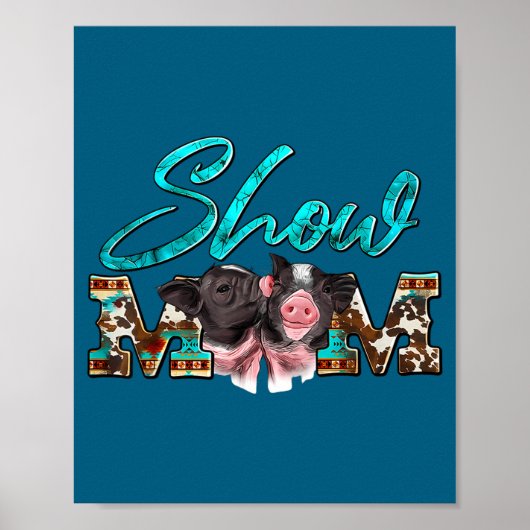 Laat moeder varkens koppel westerse moederdag boer poster (Voorkant)