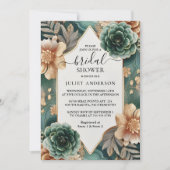 Laat Monstera Emerald Groen en Goud Vrijgezellenfe Kaart (Voorkant)