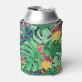Laat Monstera kikkers donker patroon Blikjeskoeler (Blikje Voorkant)