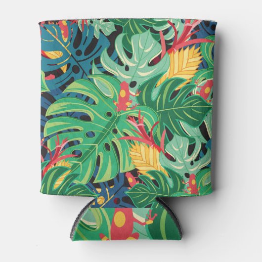 Laat Monstera kikkers donker patroon Blikjeskoeler (Voorkant)