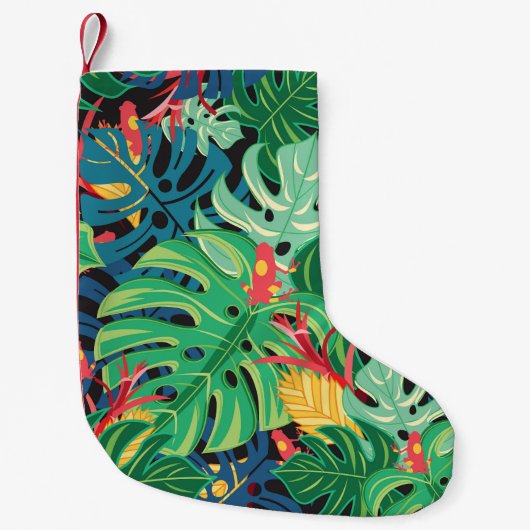 Laat Monstera kikkers donker patroon Kleine Kerstsok (Voorkant)