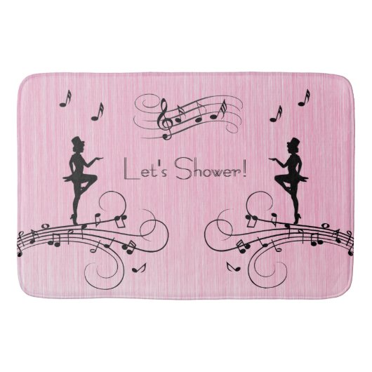 Laat Muziekdesign Roze Douche Badmat (Voorkant)