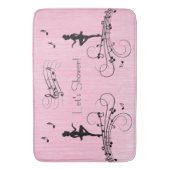 Laat Muziekdesign Roze Douche Badmat (Voorkant Verticaal)