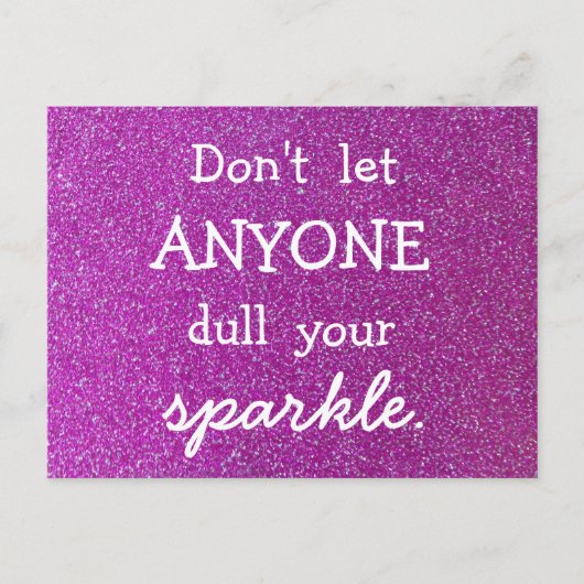 Laat niemand je sprankeling afstompen - Paarse gli Briefkaart (Voorkant)