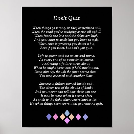 Laat niet met gedicht af - kunstdruk poster (Voorkant)