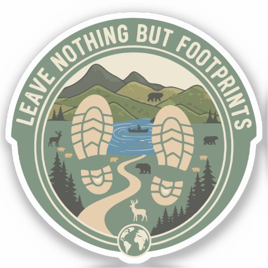 Laat Niets Anders Achter Dan Voetafdrukken Sticker (Voorkant)