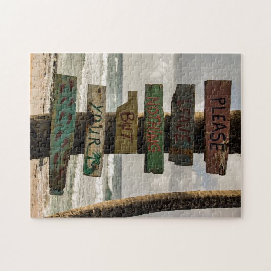 Laat niets anders dan voetafdrukken legpuzzel (Horizontaal)