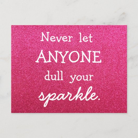 Laat nooit iemand je mond snoeren - Roze glitter Briefkaart (Voorkant)