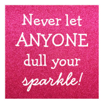 Laat nooit iemand je mond snoeren - Roze glitter