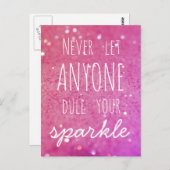 Laat nooit iemand je vonk doven - roze bokeh briefkaart (Voorkant / Achterkant)