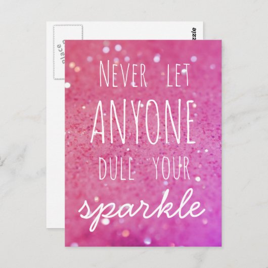 Laat nooit iemand je vonk doven - roze bokeh briefkaart (Voorkant / Achterkant)