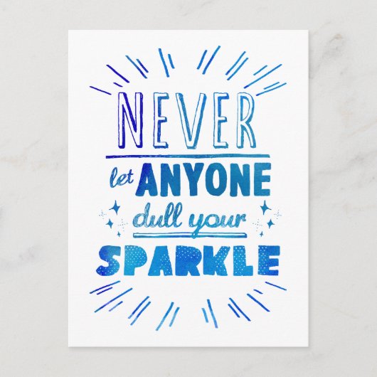 "Laat nooit iemand je vonk opsijpelen" motivatie Briefkaart (Voorkant)