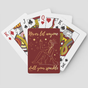 LAAT NOOIT IEMAND UW SPARKLE-inspirerend VERLATEN Pokerkaarten