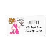 "Laat nooit thuis zonder je tiara!" Etiket (Voorkant)