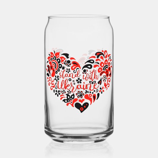 Laat Oekraïne met rust en hart Blikvorm Glas (Voorkant)